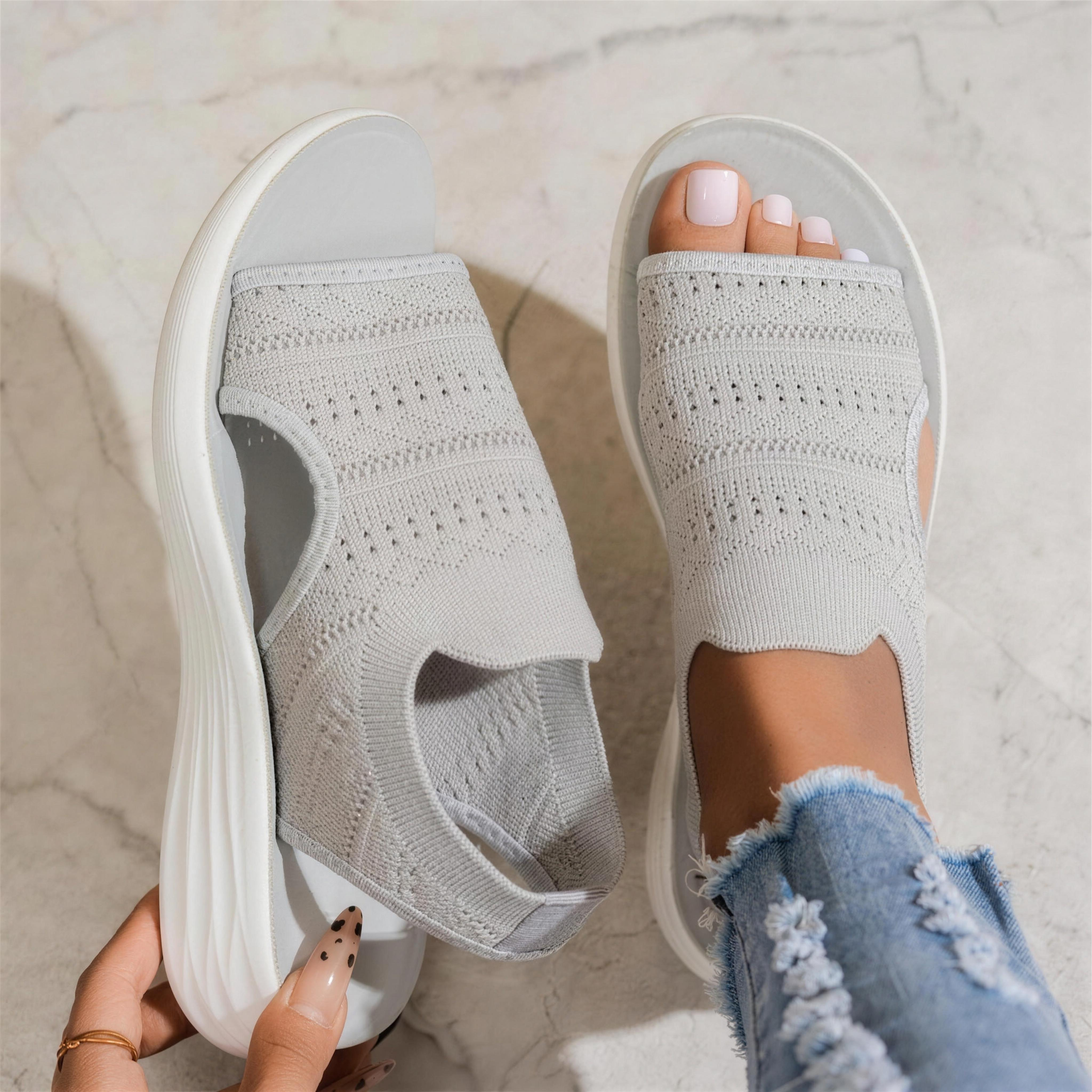 Valentina | Sandalias de plataforma transpirables - Gris