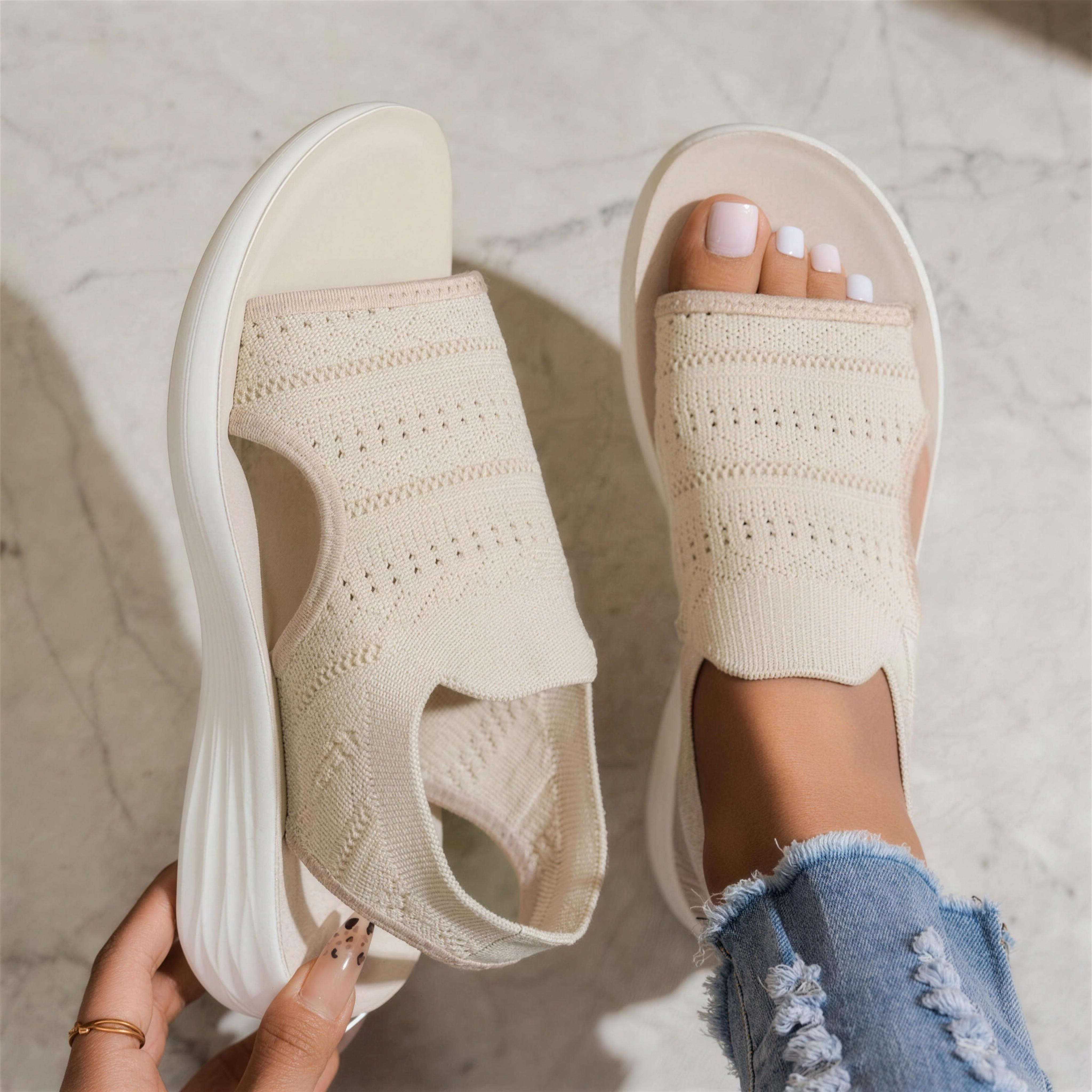 Valentina | Sandalias de plataforma transpirables - Beige