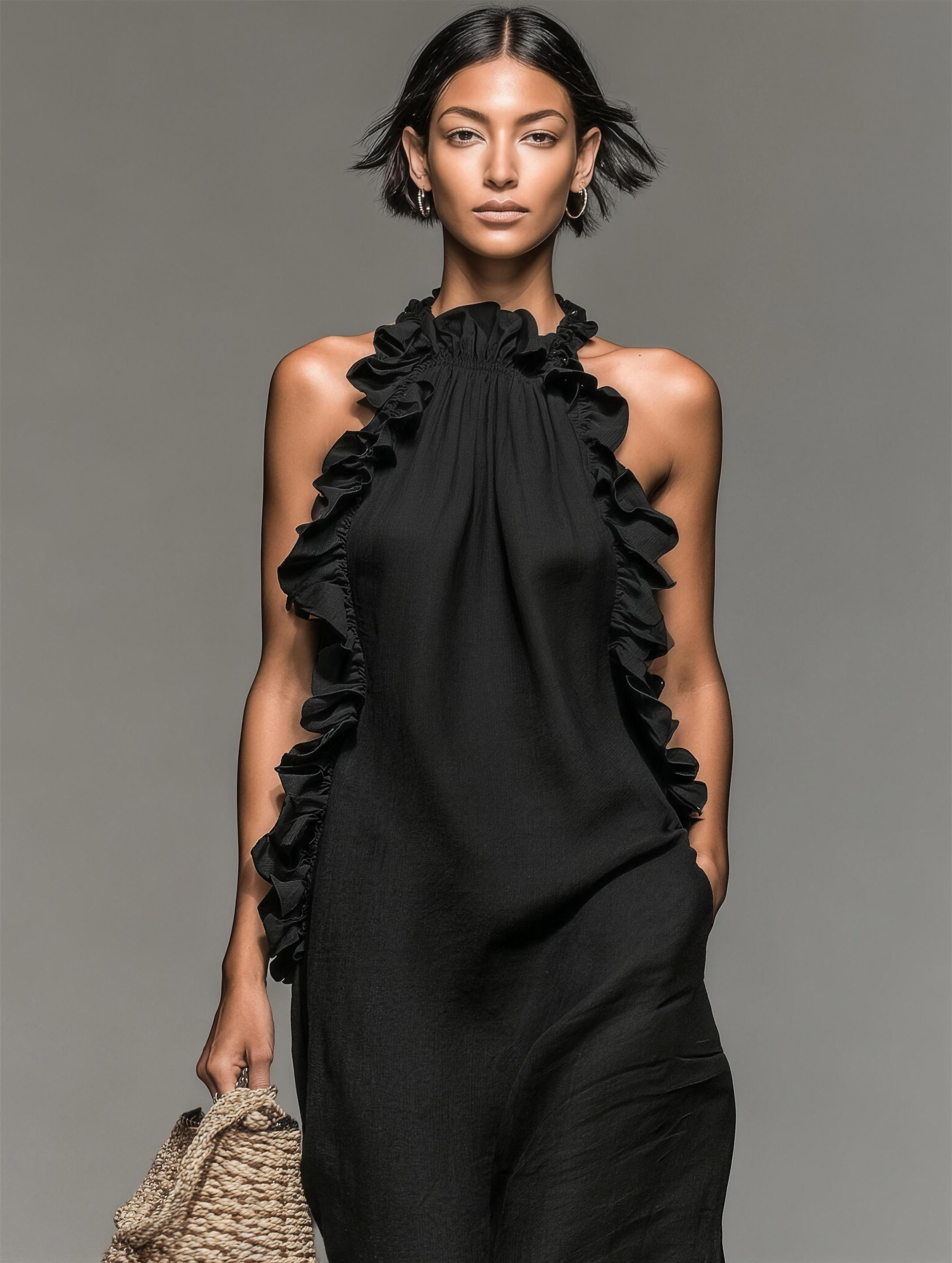 Elena | Vestido Maxi con Volantes - detalle de volantes