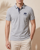 Mateo | Polo de lujo bordado — Gris