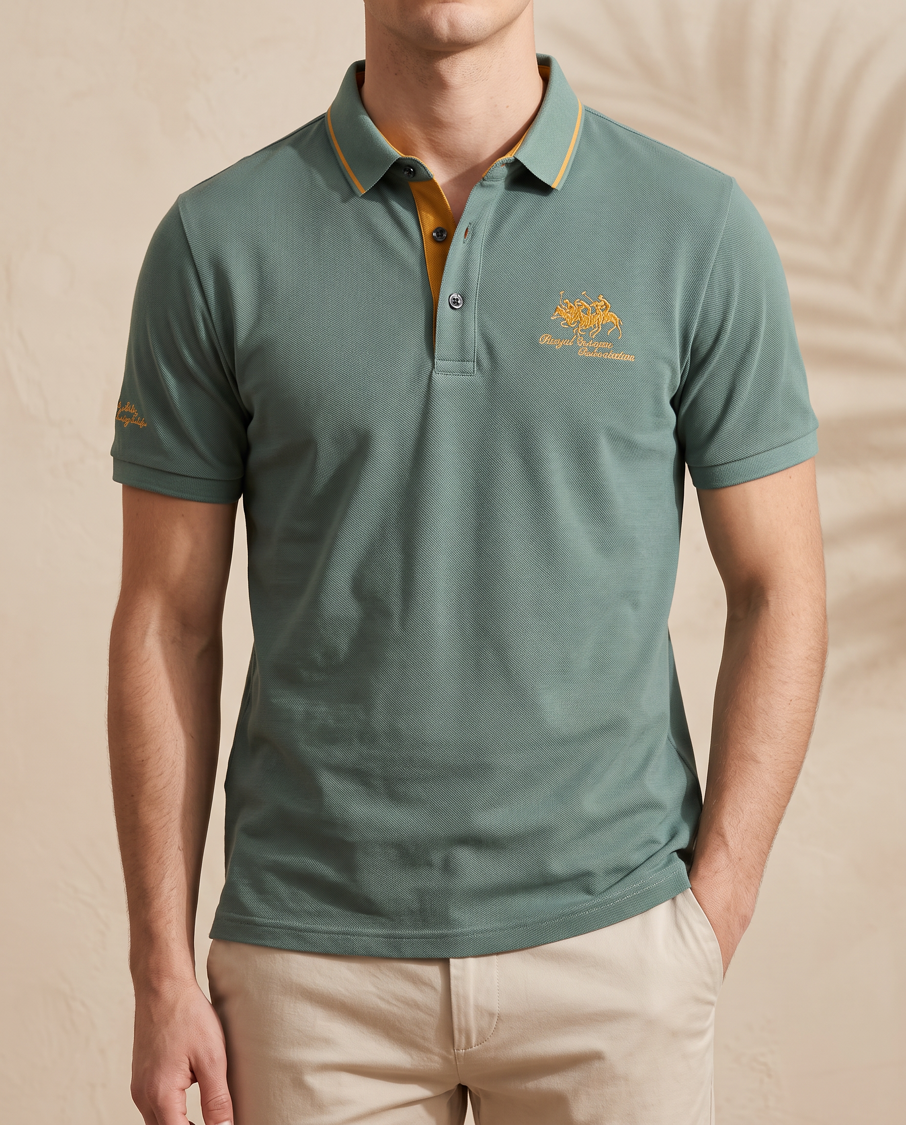 Mateo | Polo de lujo bordado — Verde