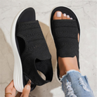 Valentina | Sandalias de plataforma transpirables - Negro