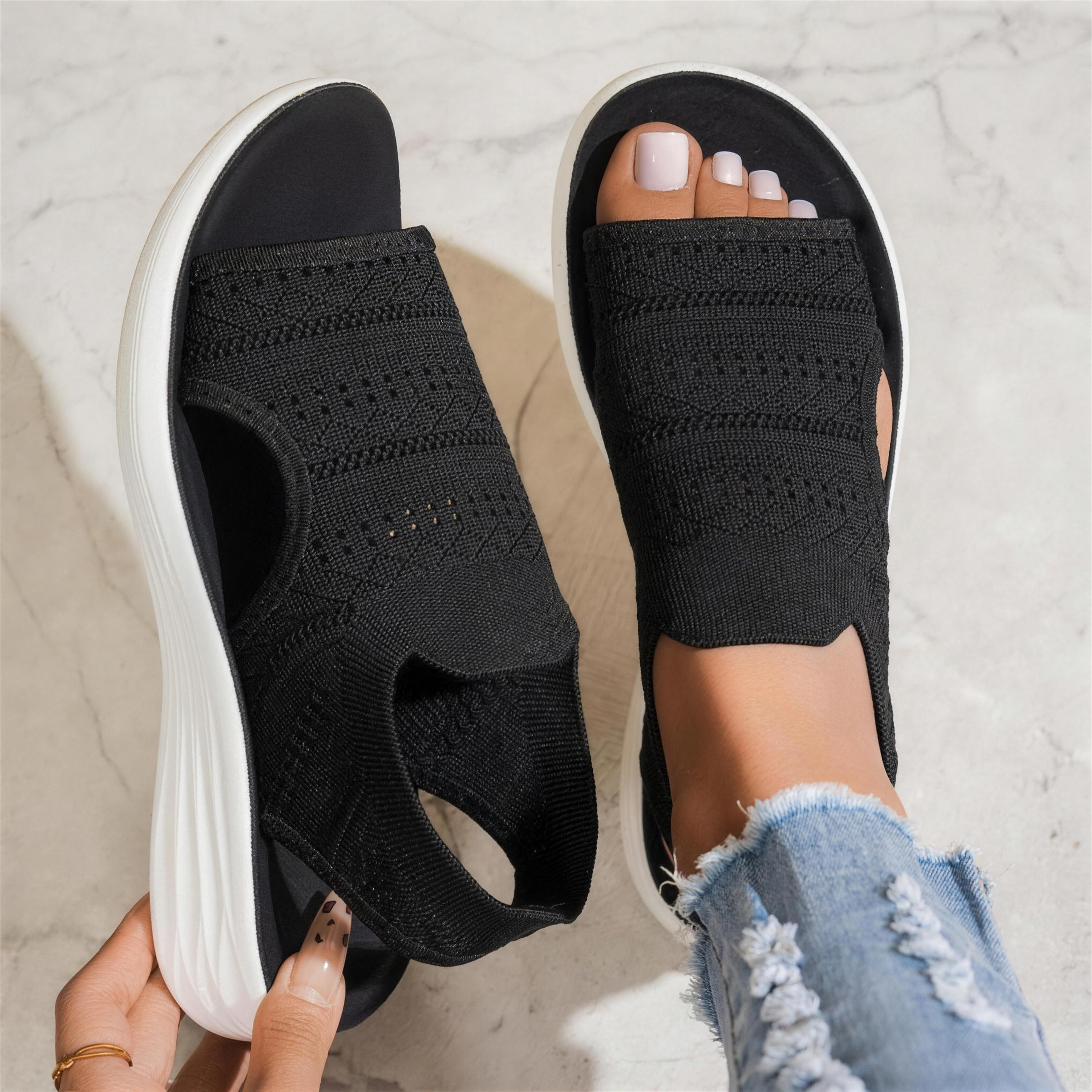 Valentina | Sandalias de plataforma transpirables - Negro