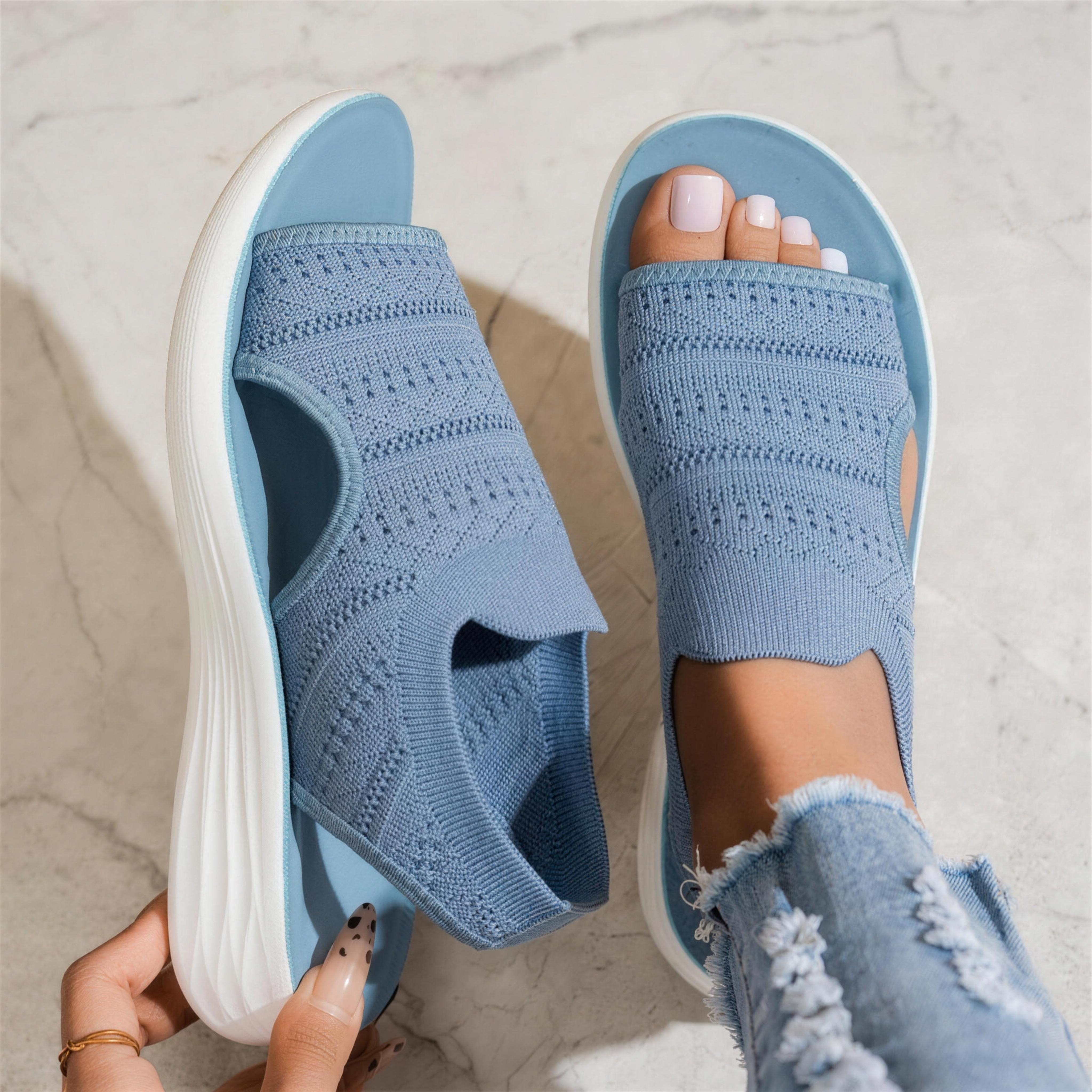 Valentina | Sandalias de plataforma transpirables - Azul cielo