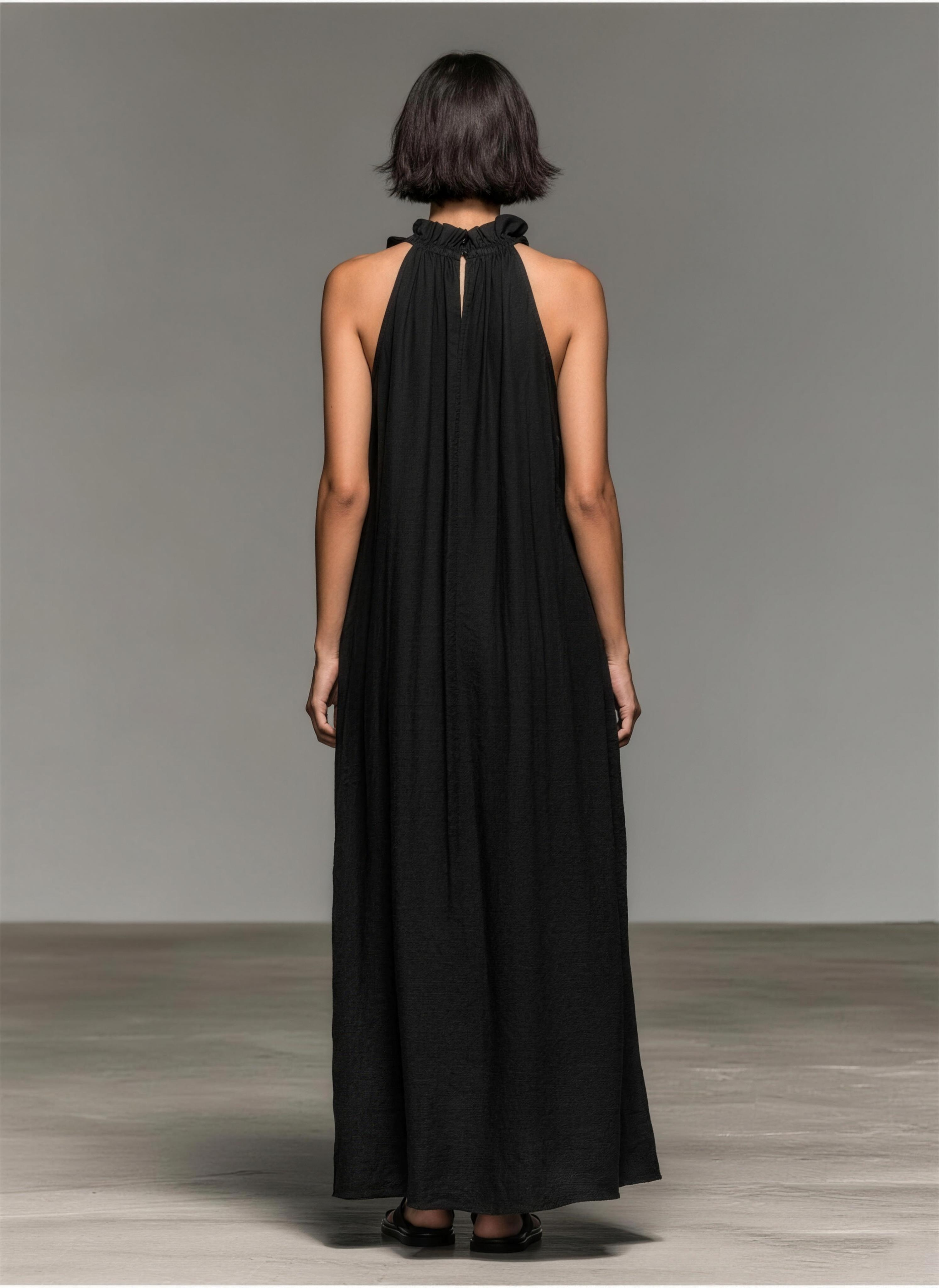 Elena | Vestido Maxi con Volantes - Espalda