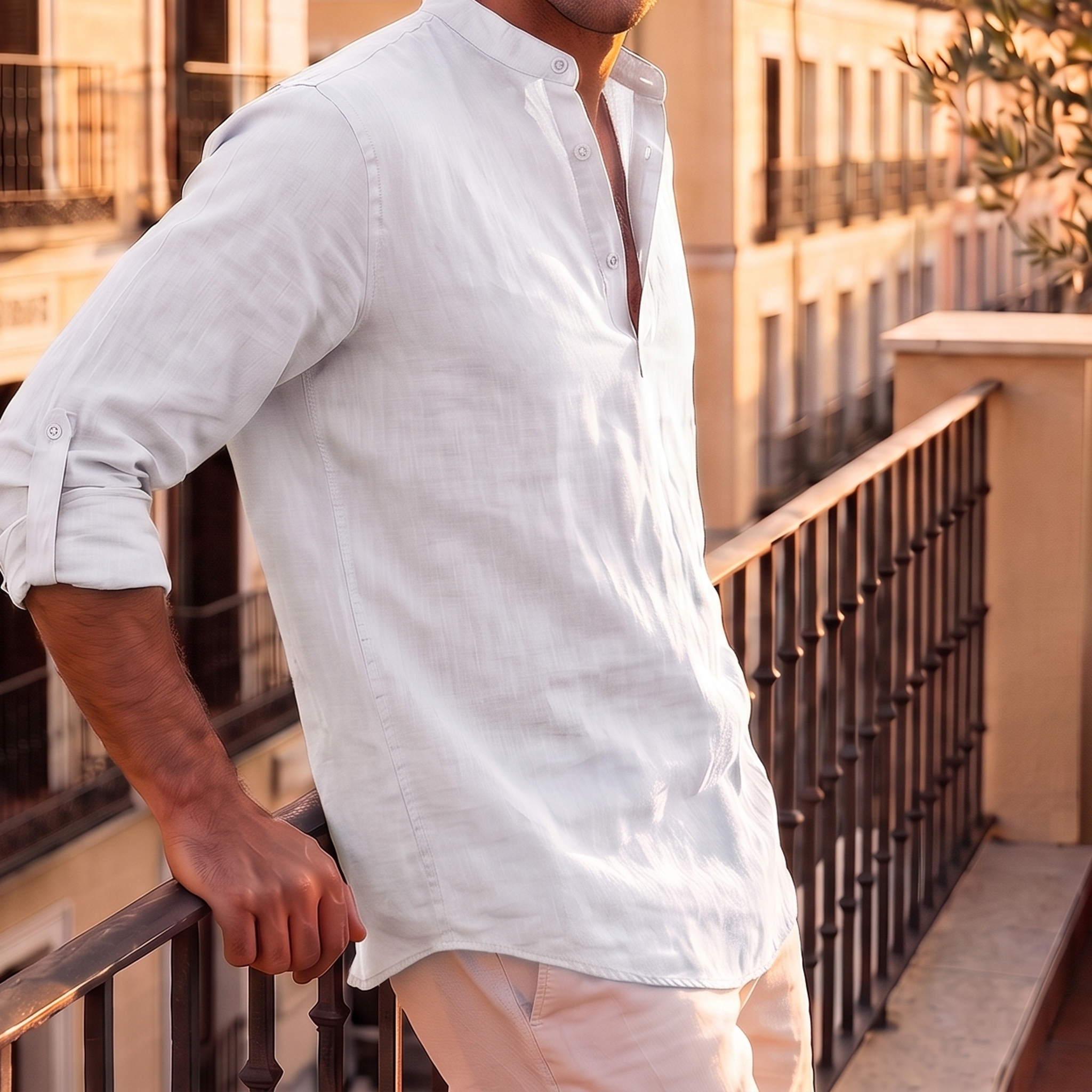 Martín | Camisa de lino transpirable en blanco