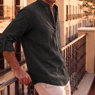 Martín | Camisa de lino transpirable en negro